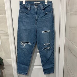 Levi's High Waisted Distressed Mom Jean